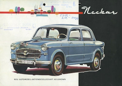 NSU-Fiat Neckar und Sport Cabriolet Prospekt 11.1956