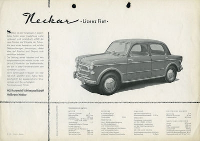 NSU-Fiat Neckar Prospekt ca. 1957