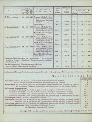 NSU Preisliste 11.1926 Nr. 445a