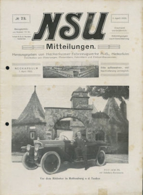 NSU Mitteilungen 1923 Nr. 73