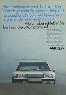 NSU RO 80 Wankel Prospekt 10.1968