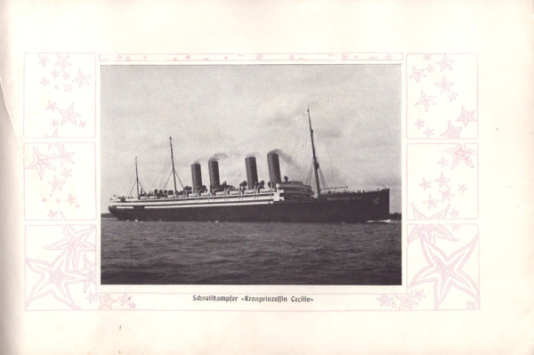 Schnellpostdampfer Kronprinzessin Cecilie Broschüre ca. 1905