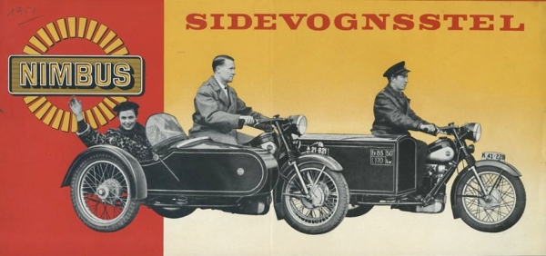 Nimbus 4 Zylinder Seitenwagen Prospekt ca. 1954