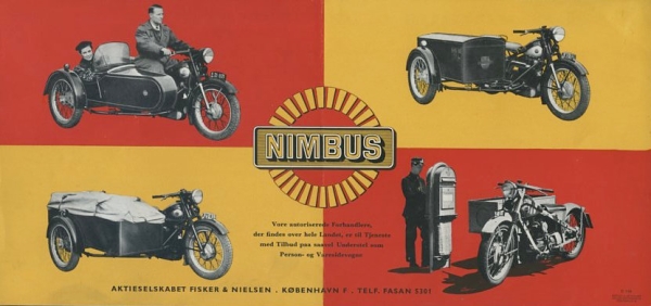 Nimbus 4 Zylinder Seitenwagen Prospekt ca. 1954