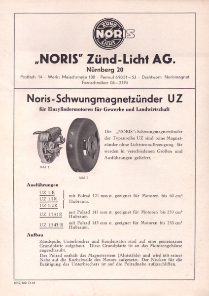 Noris Schwunglichtmagnetzünder ULZ 10.1952