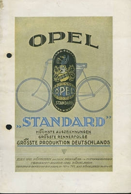 Opel Standard Bicycle brochure 1920s