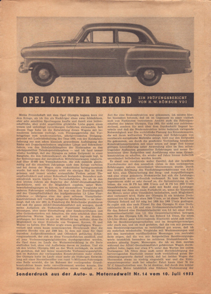 Opel Olympia Rekord Test 7.1953