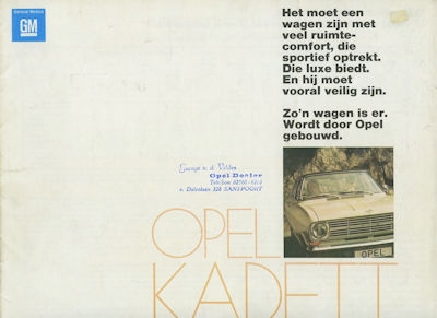 Opel Kadett B Prospekt 1969 nl