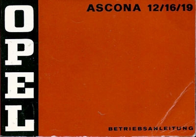 Opel Ascona Bedienungsanleitung 3.1973
