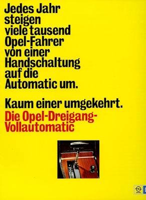 Opel Dreigang Vollautomatic Prospekt 12.1974