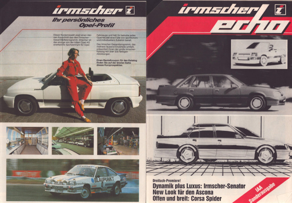 Opel Irmscher 2 Prospekte ca. 1985