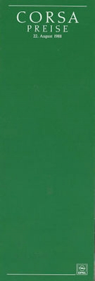 Opel Corsa Preisliste 8.1988