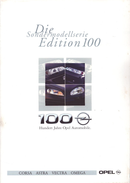 Opel Sondermodellserie Edition 100 Prospekt 1.1999