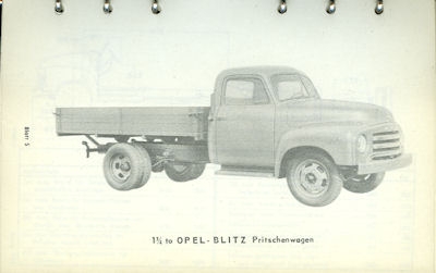 Opel Verkäuferordner Blitz / Rekord Lieferwagen 1956