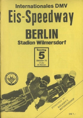 Program 2nd Berliner Eisspeedwayrennen 5.10.1975