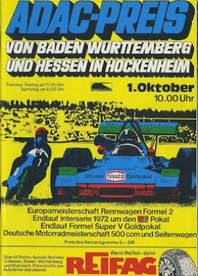 Programm Hockenheimring 1.10.1972