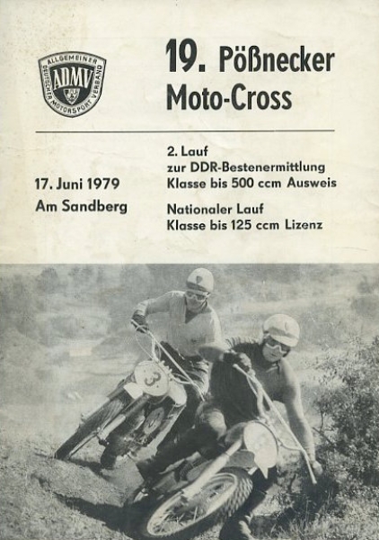 Programm 19. Pößnecker Moto Cross 6.1979