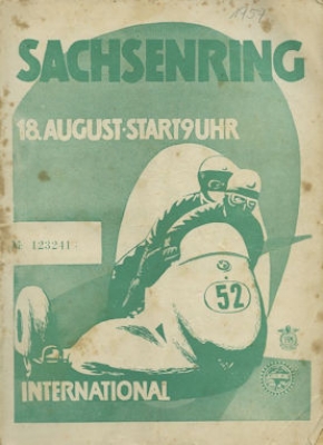 Program Int. Sachsenringrennen 18.8.1957