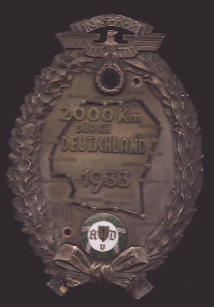 Plakette 2000 km durch Deutschland 1933