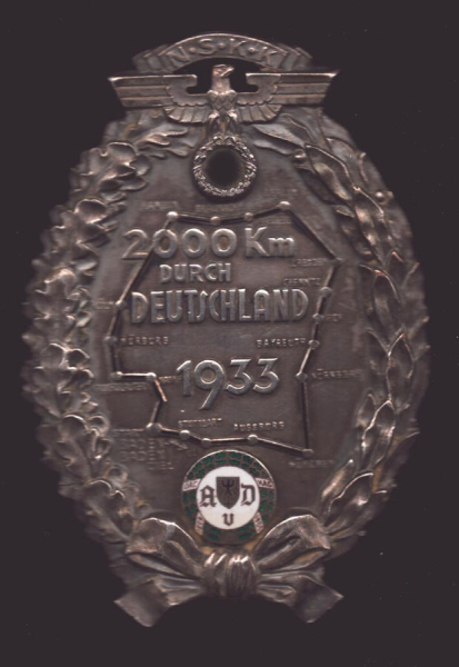 Plakette 2000 km durch Deutschland 1933