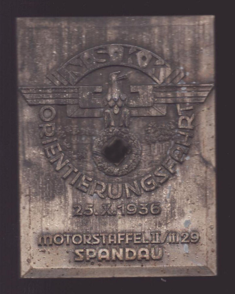 Plakette NSKK Orientierungsfahrt 25.10.1936