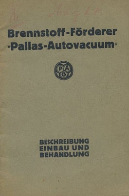 Pallas Vergaser Autovacuum 1923/24