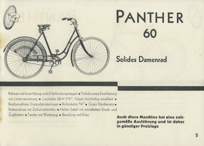 Panther Fahrrad Prospekt 1910