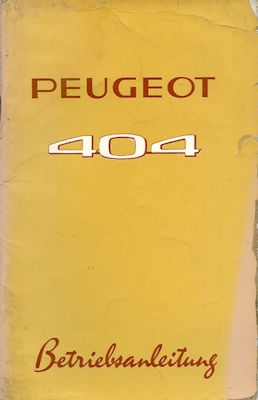 Peugeot 404 Bedienungsanleitung 12.1965