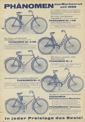 Phänomen Fahrrad Prospekt 1935
