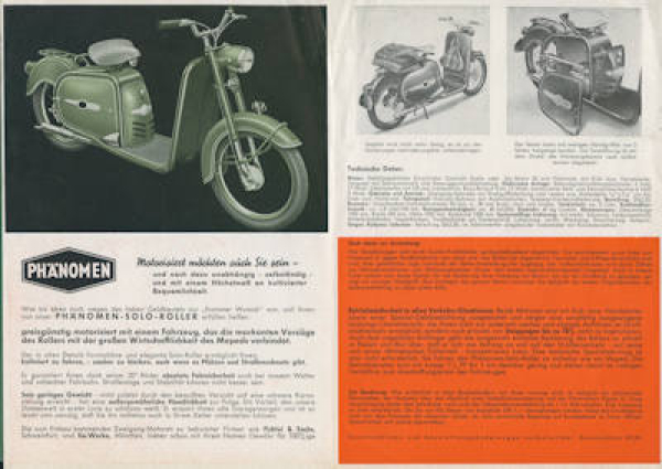 Phänomen Solo Roller Prospekt 1950er Jahre