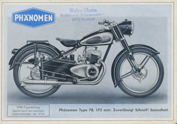Phänomen Typ 78 Prospekt 1950er Jahre