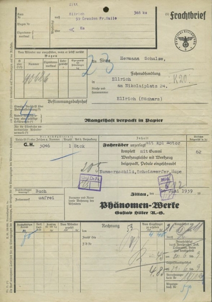 Phänomen Frachtbrief 1938/39