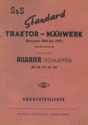 Porsche Diesel Schlepper / Stockey & Schmitz technische Unterlagen 1958