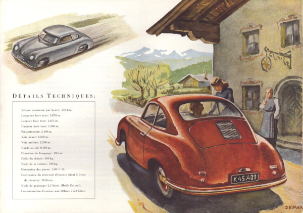 Posche 356 Prospekt ca. 1951 f