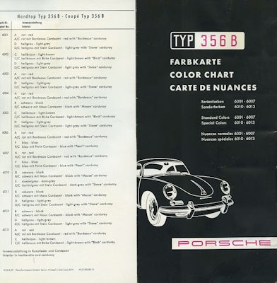 Porsche 356 B Farben 1.1960