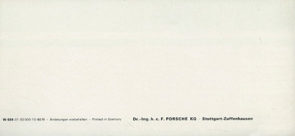 Porsche 912 911 T E S Preisliste 10.1968