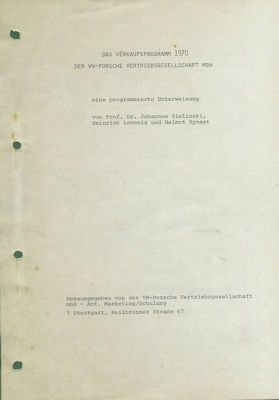 Porsche Verkaufsprogramm 1970