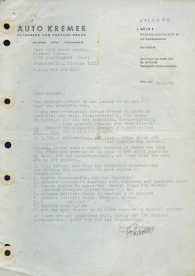 Porsche 911 Carrera RSR Bedienungsanleitung 1974