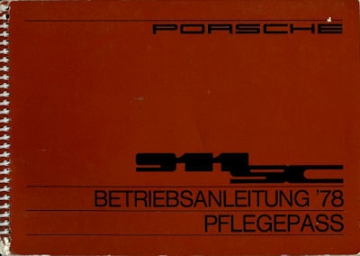 Porsche 911 SC Bedienungsanleitung 1978