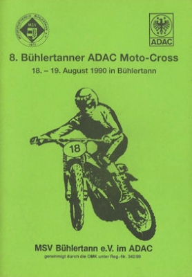Programm Bühlertanner Moto-Cross 18.8.1990