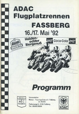 Program Flugplatzrennen Fassberg 16./17.5.1992