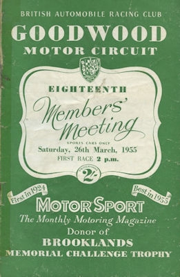 Programm Goodwood BARC Member`s Meeting 26.3.1955