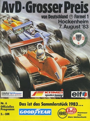 Program Hockenheimring F 1 7.8.1983