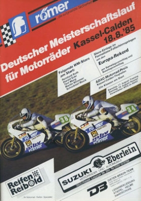 Program 6. Flugplatzrennen Kassel-Calden 18.8.1985