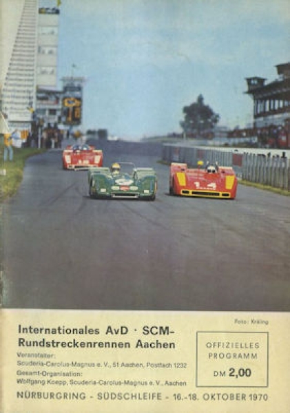 Programm Nürburgring 16.-18.10.1970