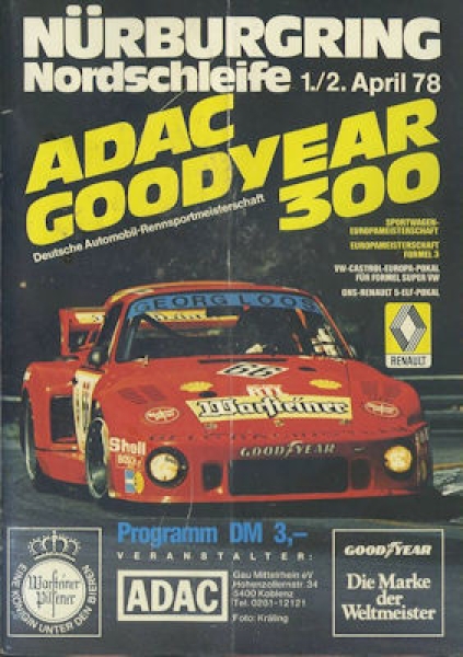 Programm Nürburgring 31.3-1.4.1978
