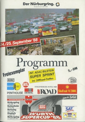 Programm Nürburgring 24./25.9.1988