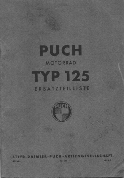 Puch Typ 125 Ersatzteilliste 6.1948