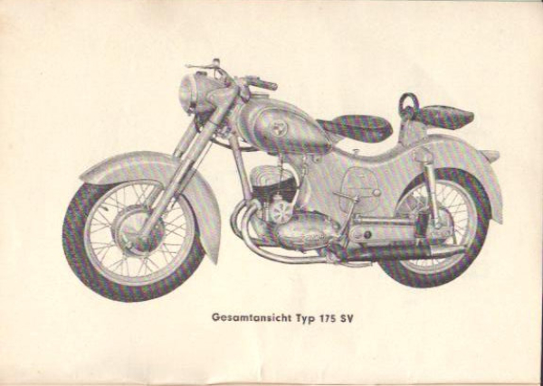 Puch Typ 125 / 175 SV Bedienungsanleitung ca. 1954