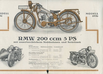 RMW 200 ccm brochure 1930